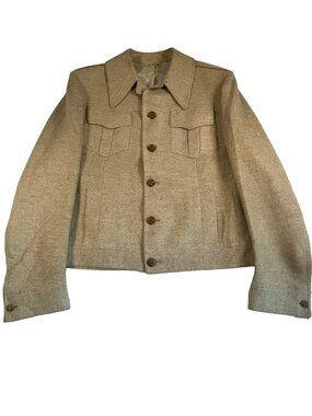 Vintage PBM Wool Jacket Tan Chore Style P. Hutton & Son CT